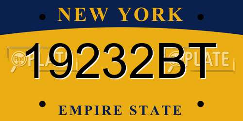19232BT New York License Plate