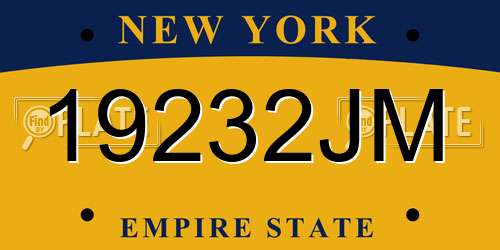 19232JM New York License Plate