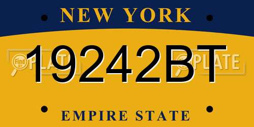 19242BT New York License Plate