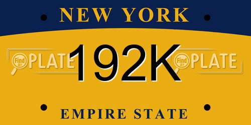 192K New York License Plate