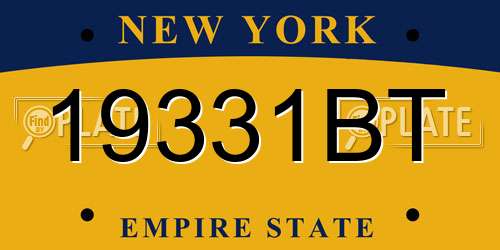 19331BT New York License Plate