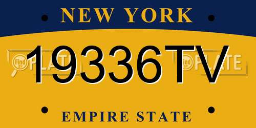 19336TV New York License Plate