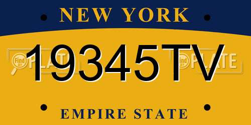 19345TV New York License Plate