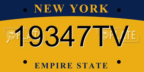 19347TV New York License Plate