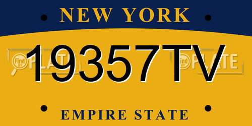 19357TV New York License Plate