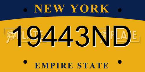 19443ND New York License Plate