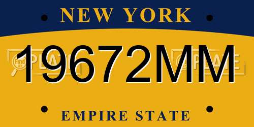19672MM New York License Plate