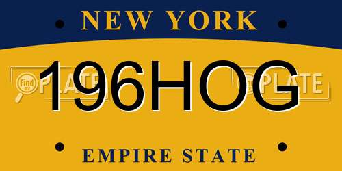 196HOG New York License Plate