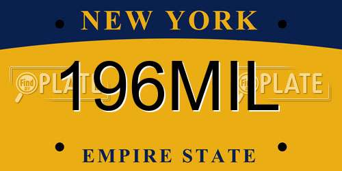196MIL New York License Plate