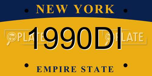 1990DI New York License Plate