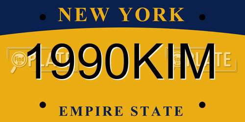 1990KIM New York License Plate