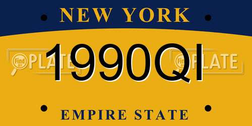 1990QI New York License Plate