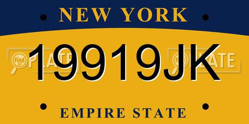 19919JK New York License Plate