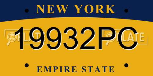 19932PC New York License Plate