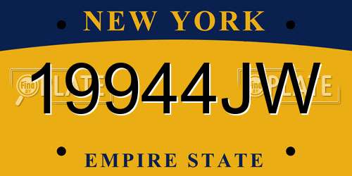 19944JW New York License Plate