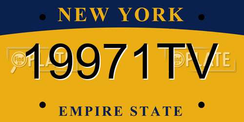19971TV New York License Plate