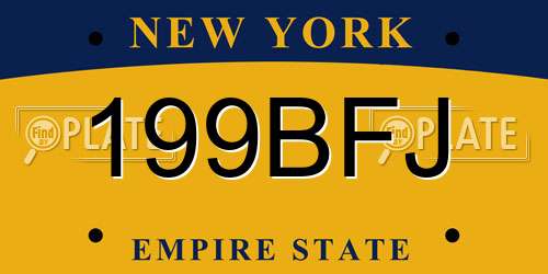199BFJ New York License Plate