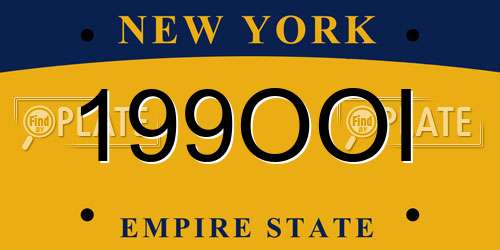 199OOI New York License Plate