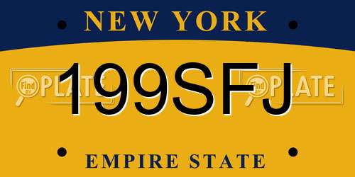 199SFJ New York License Plate