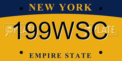 199WSC New York License Plate