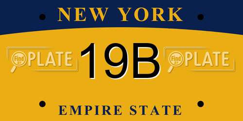 19B New York License Plate