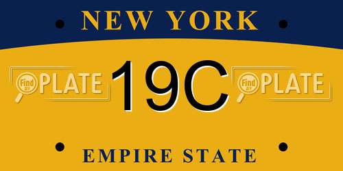 19C New York License Plate