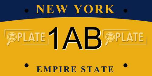 1AB New York License Plate