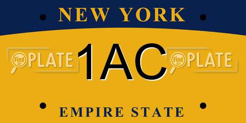 1AC New York License Plate