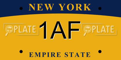 1AF New York License Plate