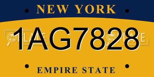1AG7828 New York License Plate