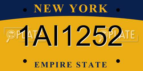 1AI1252 New York License Plate