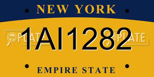 1AI1282 New York License Plate