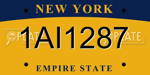 1AI1287 New York License Plate