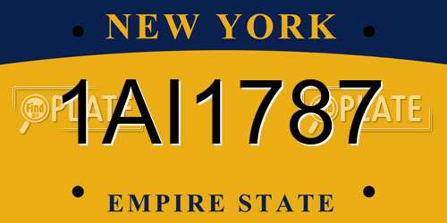 1AI1787 New York License Plate