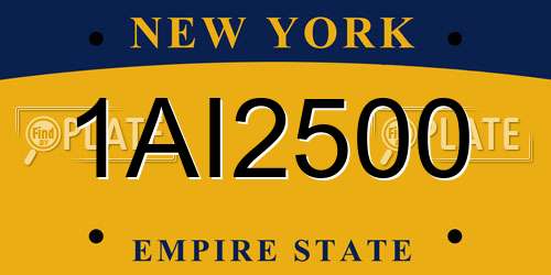 1AI2500 New York License Plate