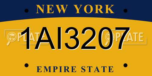 1AI3207 New York License Plate