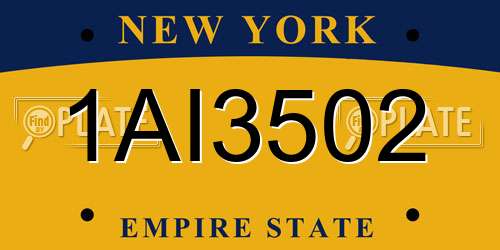 1AI3502 New York License Plate