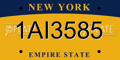 1AI3585 New York License Plate