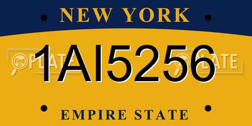 1AI5256 New York License Plate