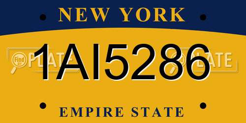1AI5286 New York License Plate