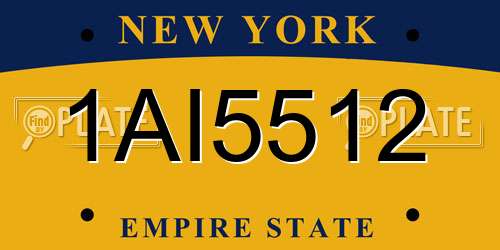 1AI5512 New York License Plate