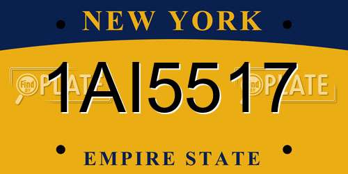 1AI5517 New York License Plate
