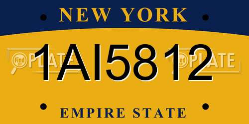 1AI5812 New York License Plate