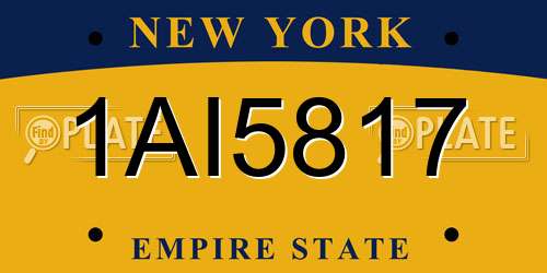 1AI5817 New York License Plate