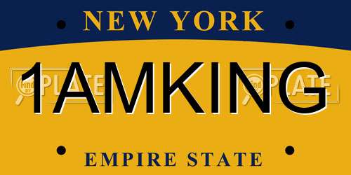 1AMKING New York License Plate