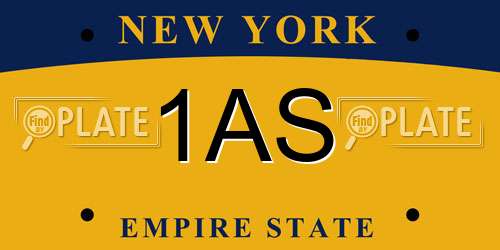 1AS New York License Plate