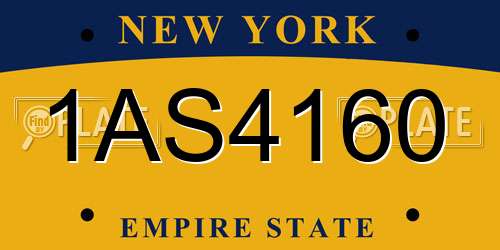 1AS4160 New York License Plate