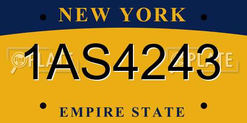 1AS4243 New York License Plate