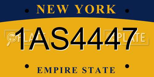 1AS4447 New York License Plate