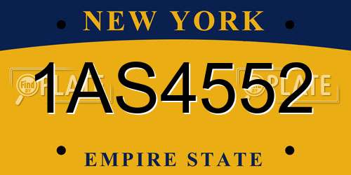 1AS4552 New York License Plate